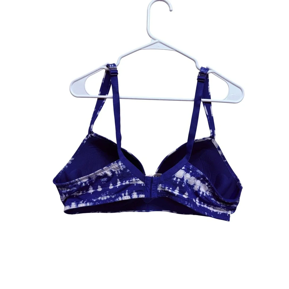 Cacique Bra Tie Dye Lightly‎ Lined T Shirt Wireless 42C Blue Women
